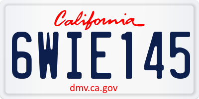 CA license plate 6WIE145