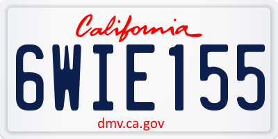 CA license plate 6WIE155