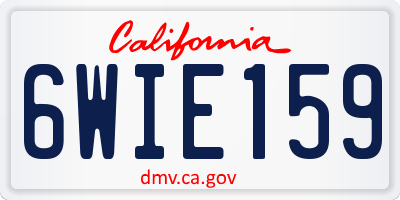 CA license plate 6WIE159