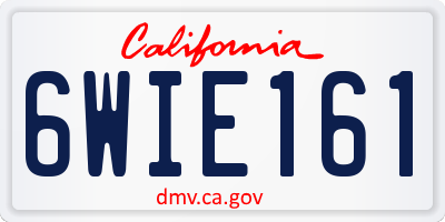 CA license plate 6WIE161