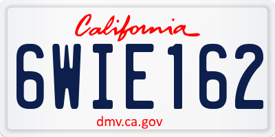 CA license plate 6WIE162