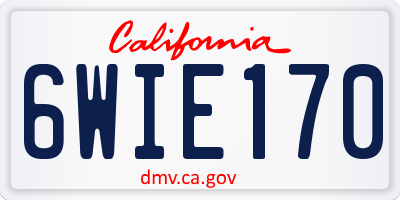 CA license plate 6WIE170
