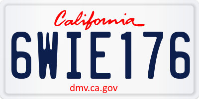 CA license plate 6WIE176
