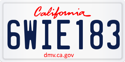 CA license plate 6WIE183