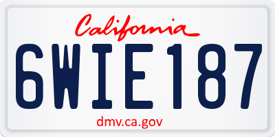 CA license plate 6WIE187
