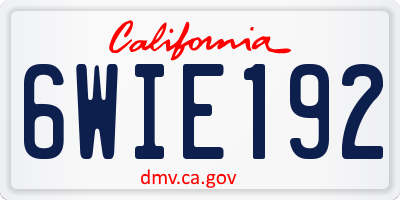 CA license plate 6WIE192