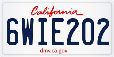 CA license plate 6WIE202