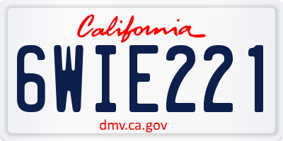 CA license plate 6WIE221