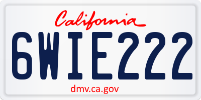 CA license plate 6WIE222