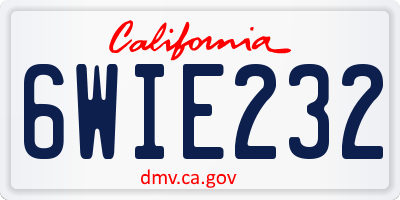 CA license plate 6WIE232
