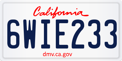 CA license plate 6WIE233