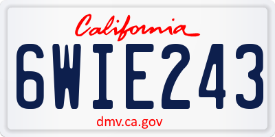 CA license plate 6WIE243