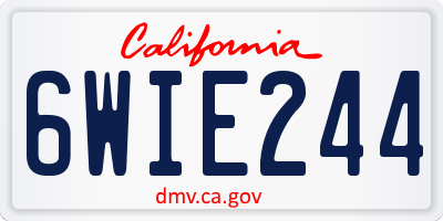CA license plate 6WIE244