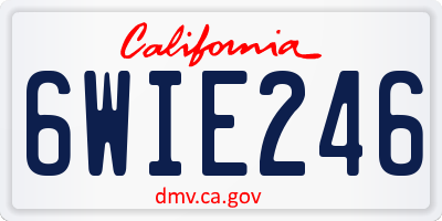 CA license plate 6WIE246