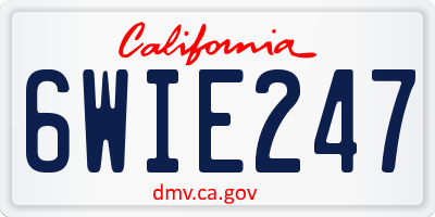 CA license plate 6WIE247