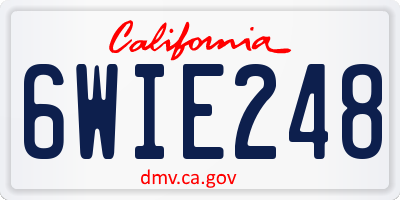 CA license plate 6WIE248