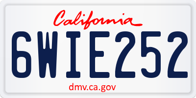 CA license plate 6WIE252