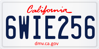 CA license plate 6WIE256