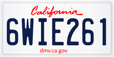 CA license plate 6WIE261