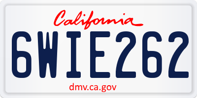 CA license plate 6WIE262