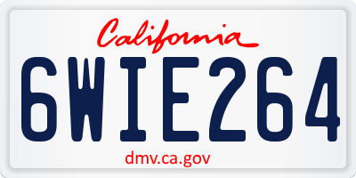 CA license plate 6WIE264
