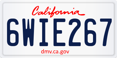 CA license plate 6WIE267