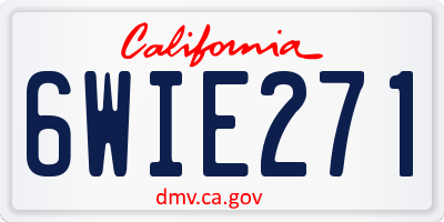 CA license plate 6WIE271