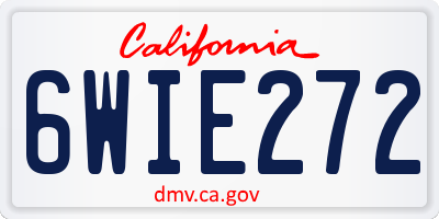 CA license plate 6WIE272