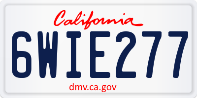 CA license plate 6WIE277