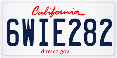 CA license plate 6WIE282