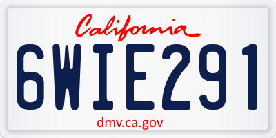 CA license plate 6WIE291