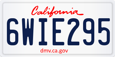 CA license plate 6WIE295