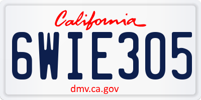 CA license plate 6WIE305