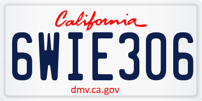 CA license plate 6WIE306