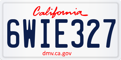 CA license plate 6WIE327
