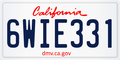 CA license plate 6WIE331