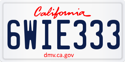 CA license plate 6WIE333