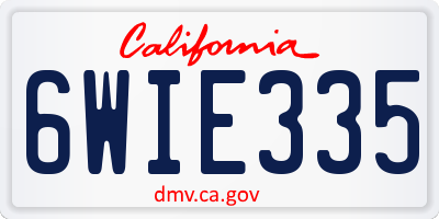 CA license plate 6WIE335