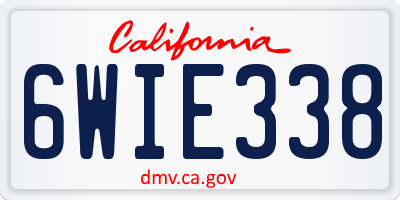 CA license plate 6WIE338