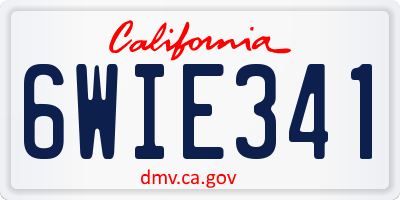 CA license plate 6WIE341