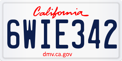 CA license plate 6WIE342