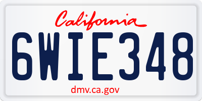 CA license plate 6WIE348