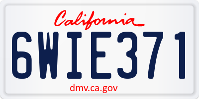 CA license plate 6WIE371