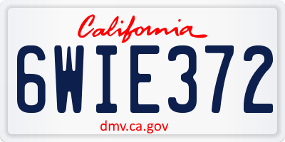 CA license plate 6WIE372