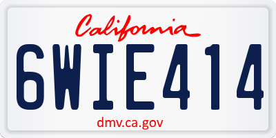 CA license plate 6WIE414
