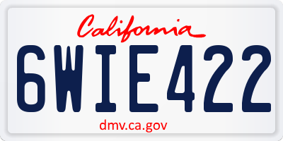 CA license plate 6WIE422