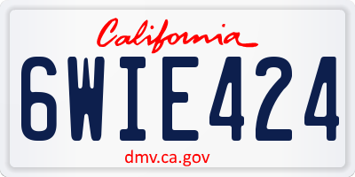 CA license plate 6WIE424