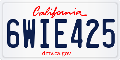 CA license plate 6WIE425