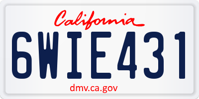 CA license plate 6WIE431