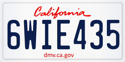 CA license plate 6WIE435